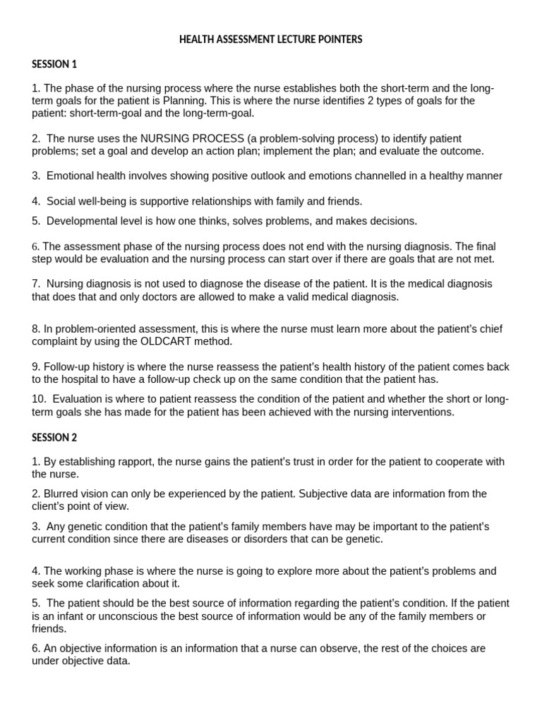 OLDCART Method in Nursing Assessment | PDF | Infants | Nursing