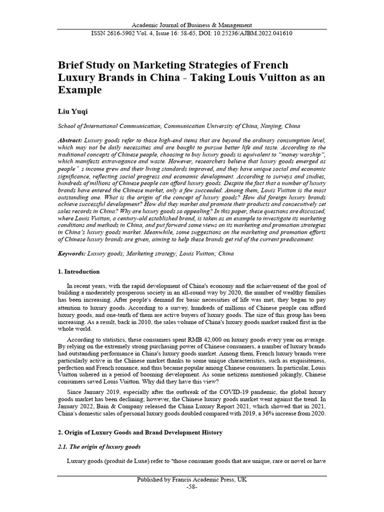 Louis Vuitton's Marketing in China | PDF | Luxury Goods | Brand