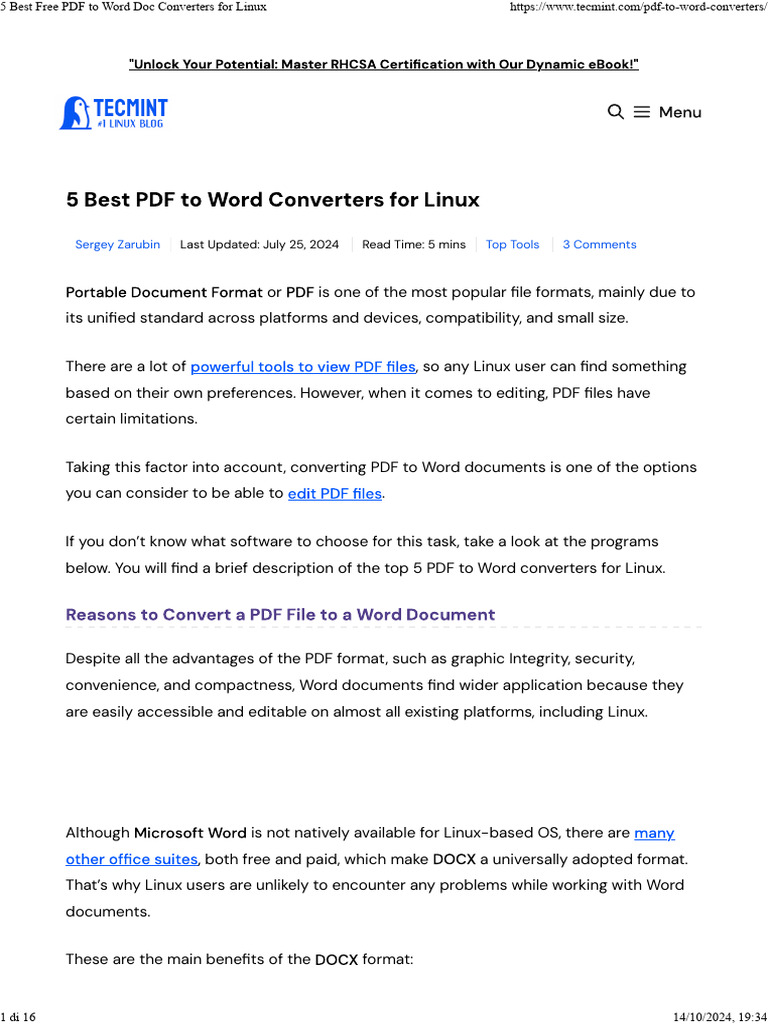 5 best free pdf to word doc converters for linux pdf microsoft word