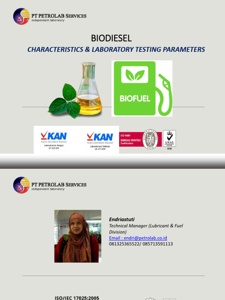 Biodiesel Characteristics & Testing Guide | PDF | Biodiesel | Glycerol