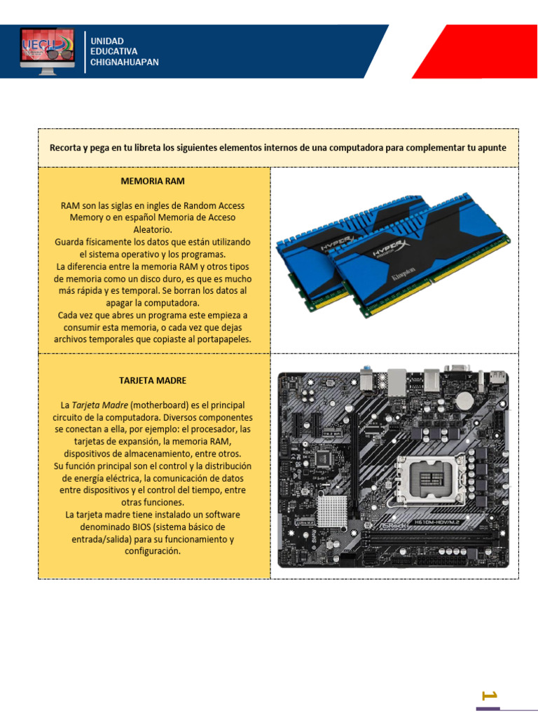 Componentes Clave de una Computadora | PDF | Hardware de la computadora ...