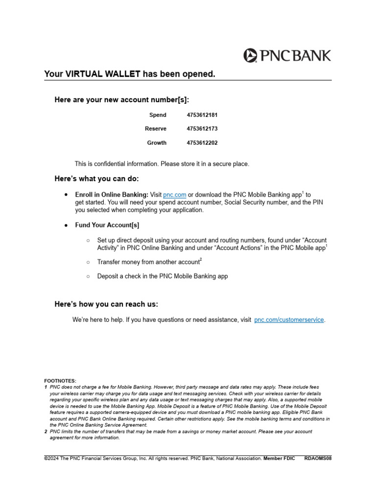 PNC Virtual Wallet Account Details | PDF | Law