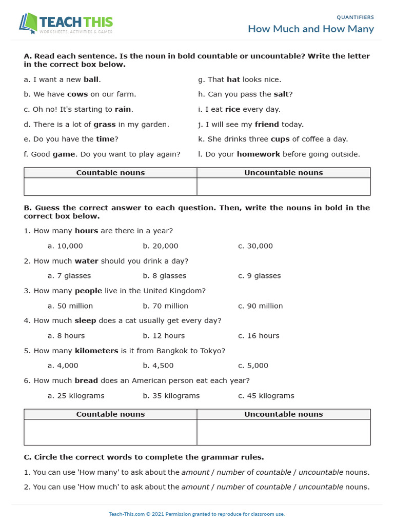 How Much and How Many | PDF | Noun | Linguistic Morphology