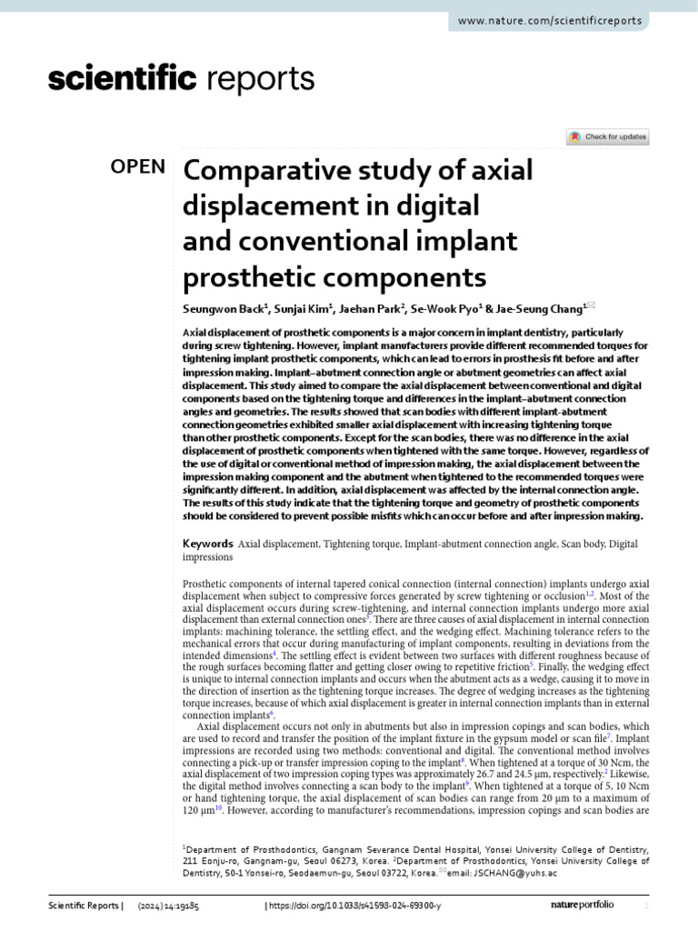 Comparative Study of Axial Displacement in Digital and Conventional ...