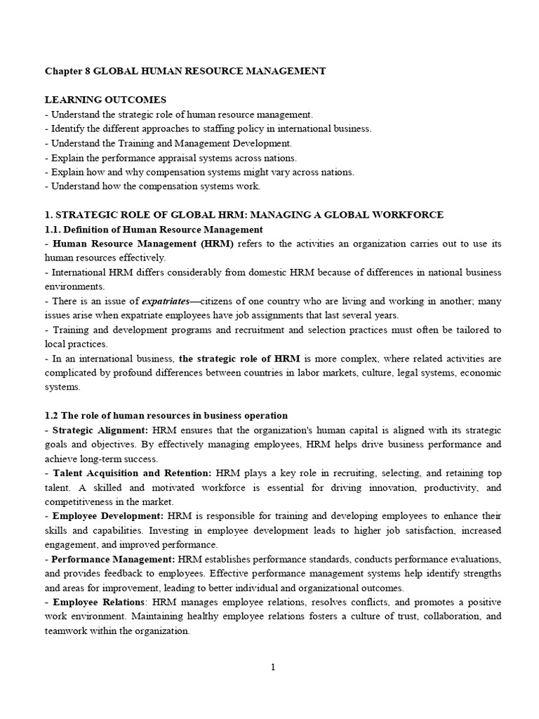 Global HRM: Strategies & Staffing | PDF | Cost Of Living | Human ...