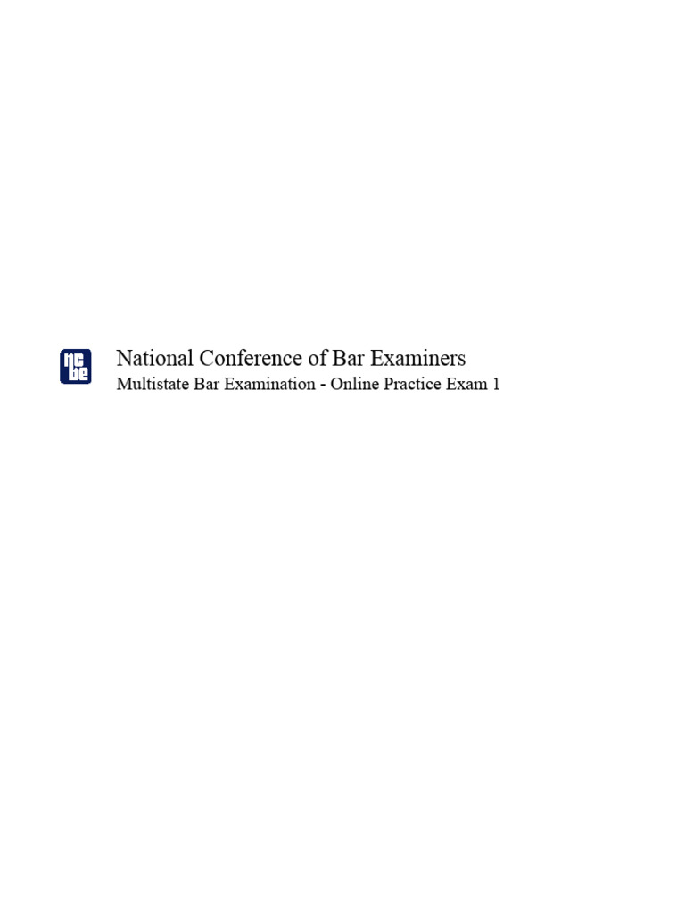 NCBE Online MBE Practice Exam 1 Answers | PDF | Witness Impeachment | Lease