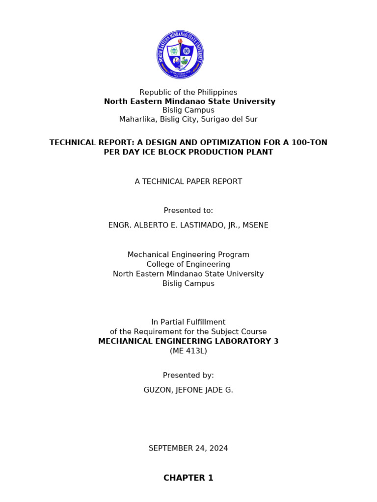 Ice Plant Design for 100 Tons Daily Production | PDF | Ice | Temperature