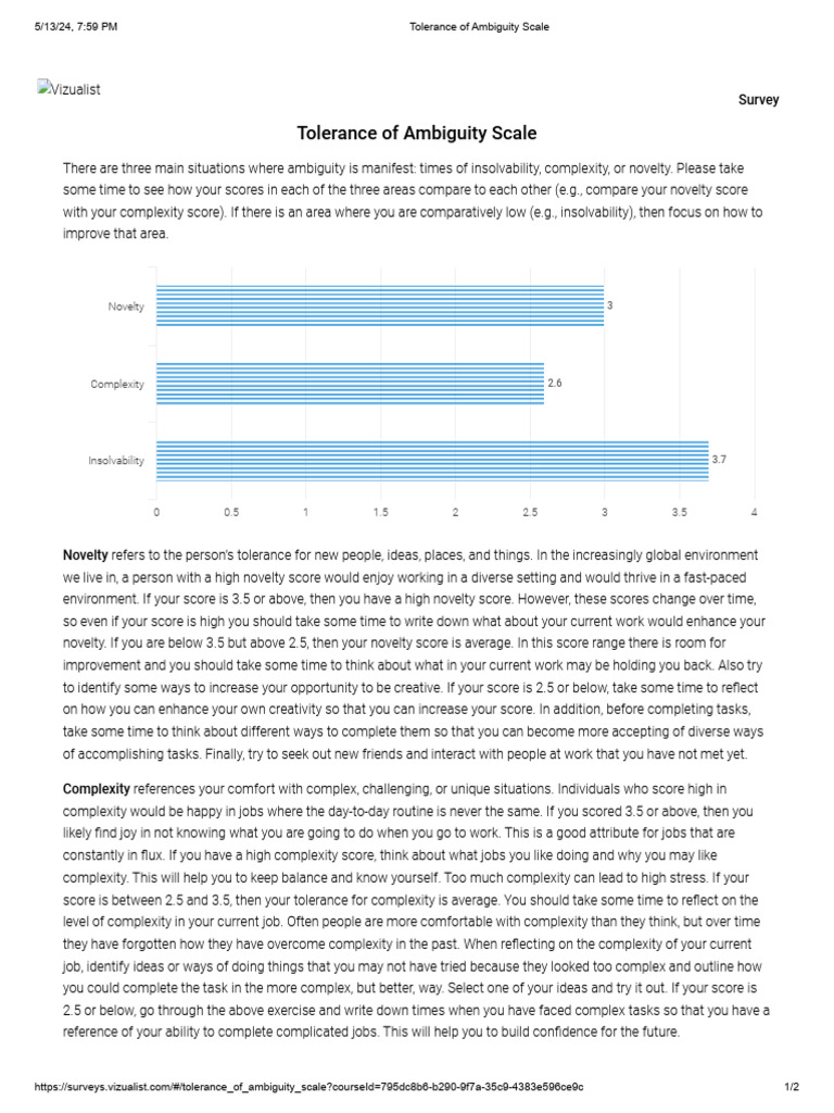 Tolerance of Ambiguity Scale2 | PDF | Complexity | Cognitive Science