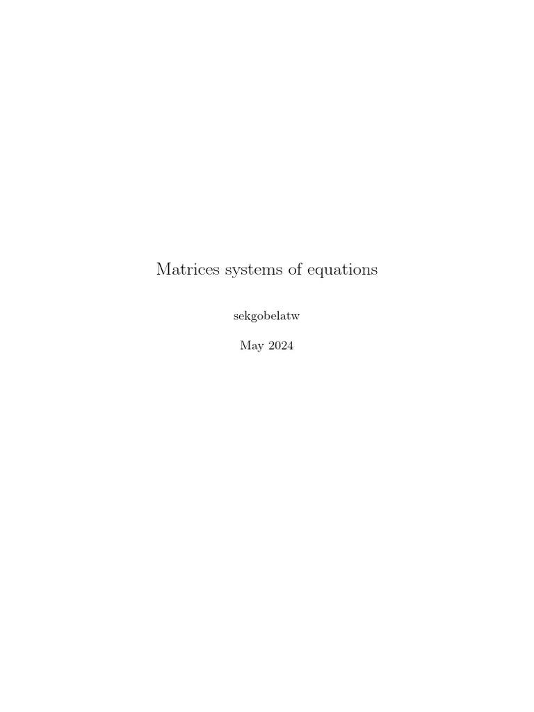 Matrices systems of equations pdf matrix mathematics operator