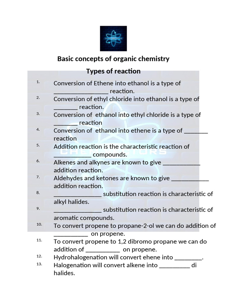 Basic Concepts of Organic Chemistry | PDF