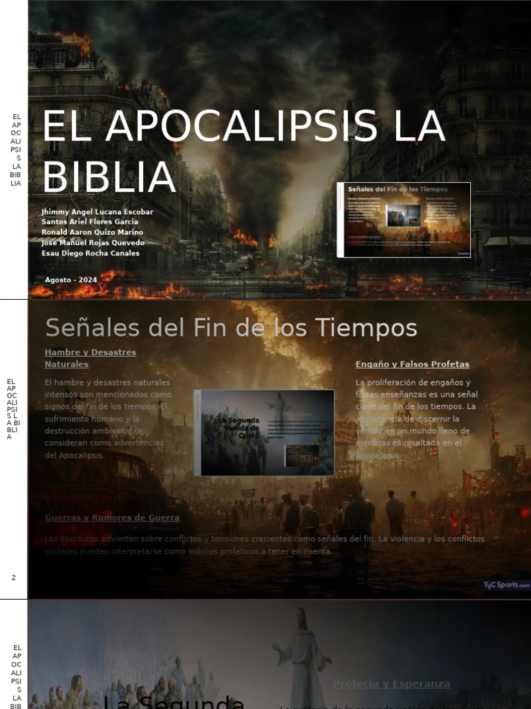 El Apocalipsis La Biblia | PDF | Libro de revelación | Escatología
