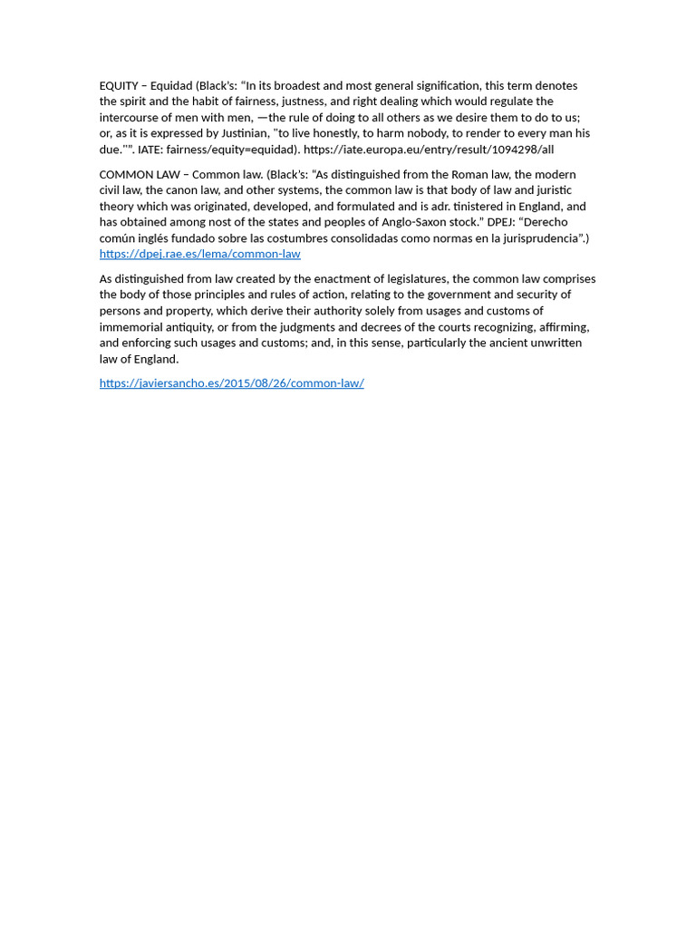 EQUITY and COMMON LAW | PDF