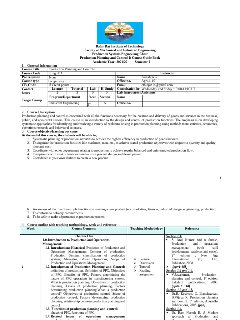 PPC Course Guide Book 2014 EC | PDF | Industrial Engineering