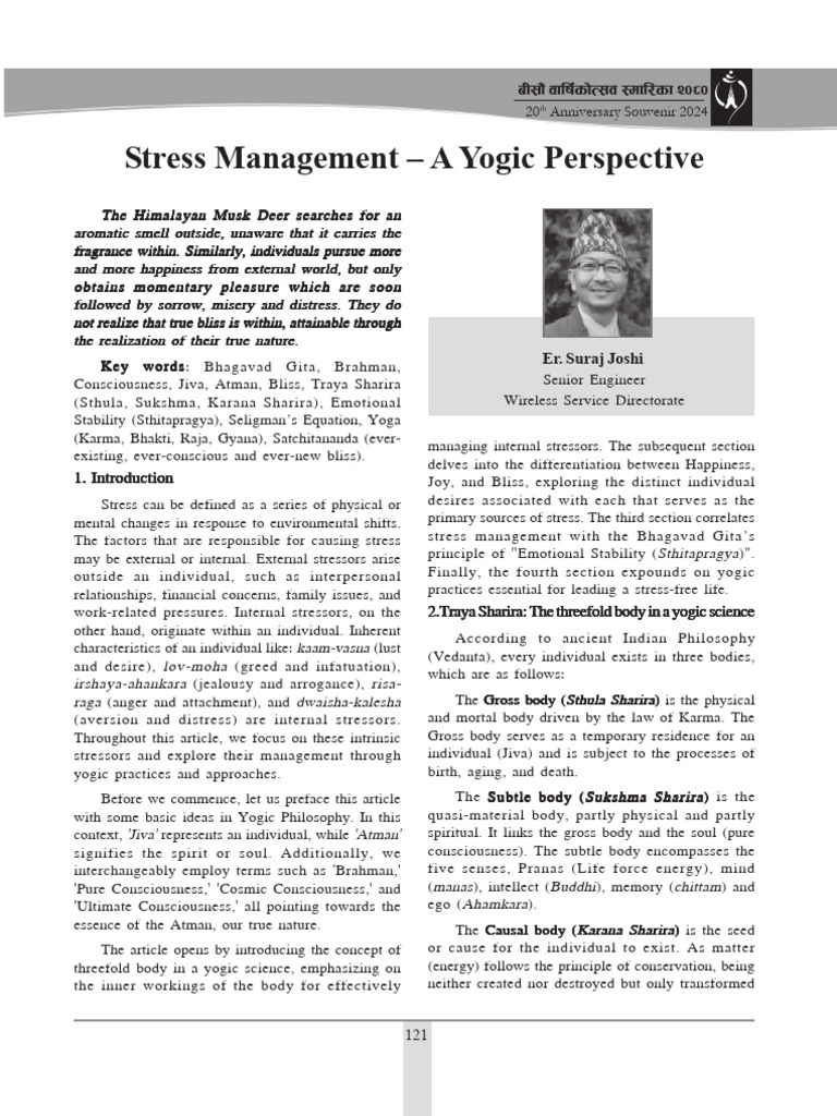 Stress Management-A Yogic Perspective | PDF | Yoga | Bhagavad Gita
