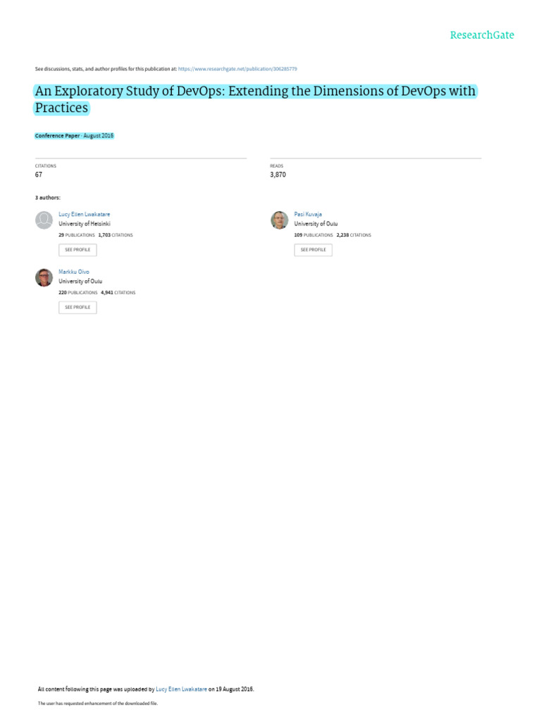 Key Dimensions of DevOps Practices | PDF