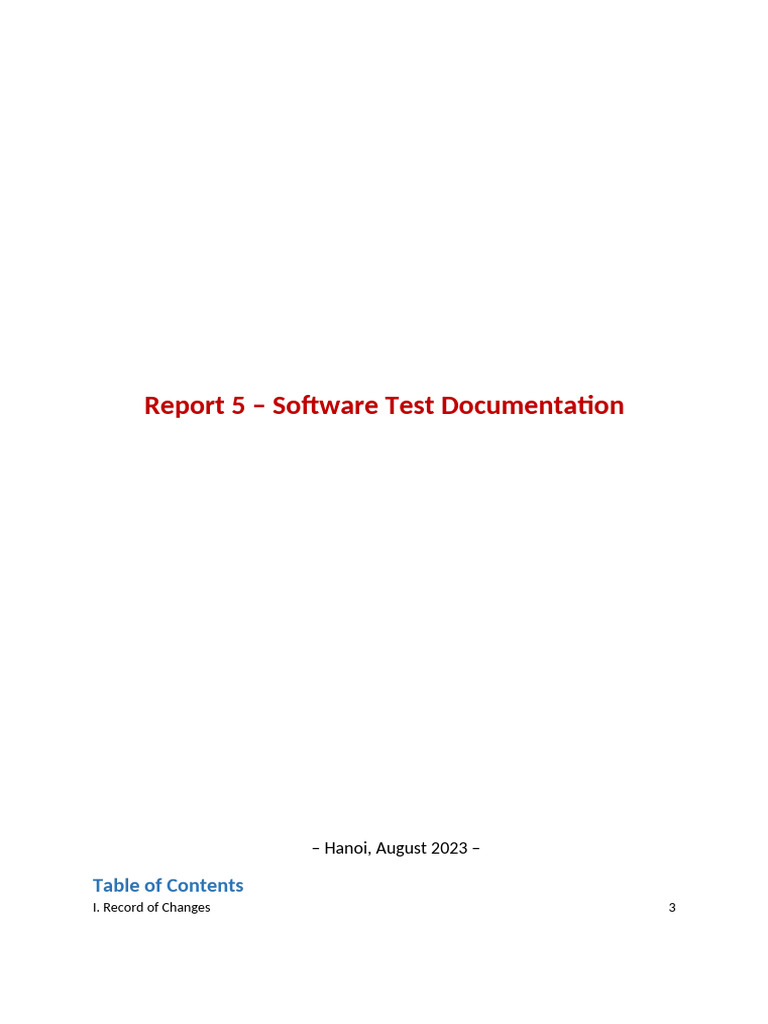 Report5 Test-Documentation | PDF | Software Testing | Software Development