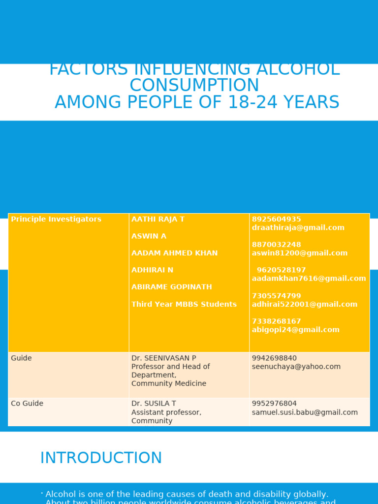 Factors Influencing Alcohol Consumption - IEC - PROTOCOL | PDF ...
