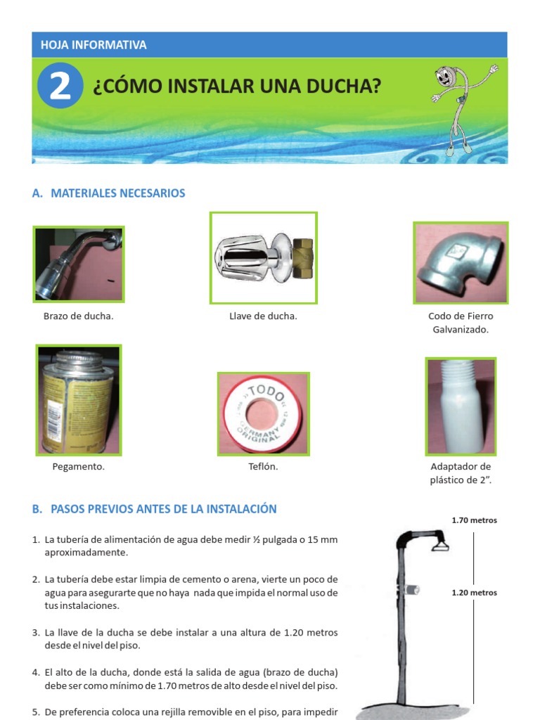Guía para instalar una ducha normal | PDF