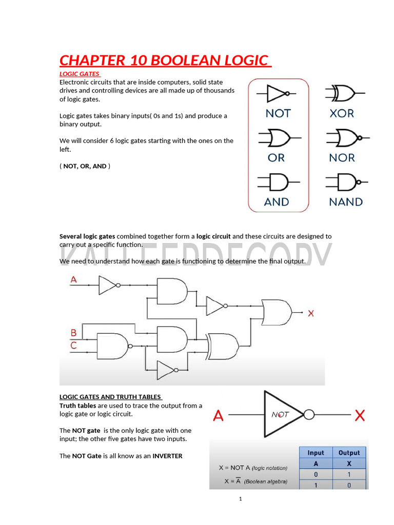 Logic Gates in Class 11 Electronics | PDF | Logic Gate | Electronics