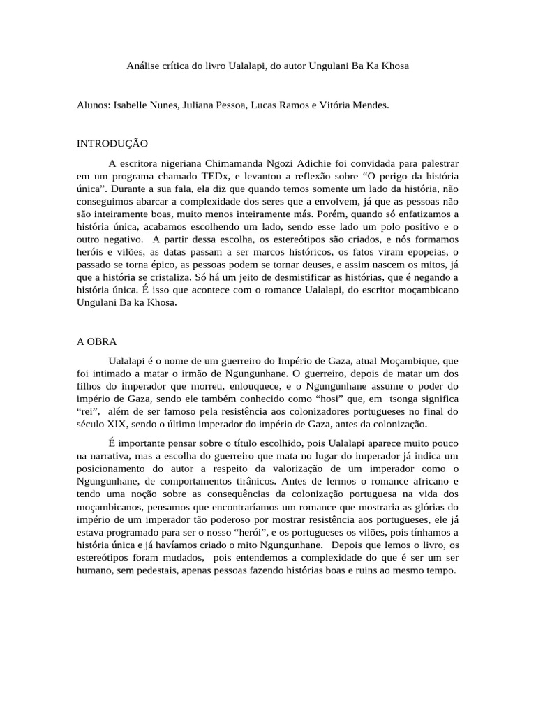 Análise Crítica de Ualalapi | PDF | Império Bizantino | Moçambique