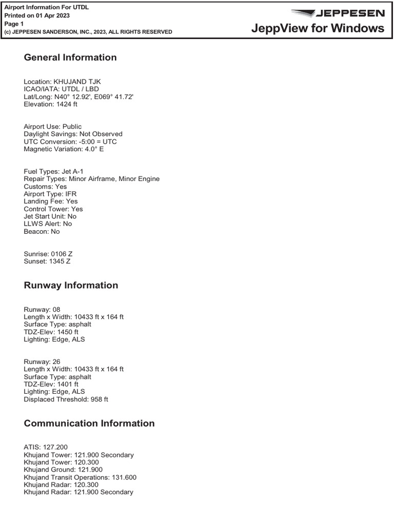 UTDL | PDF | Runway | Airport
