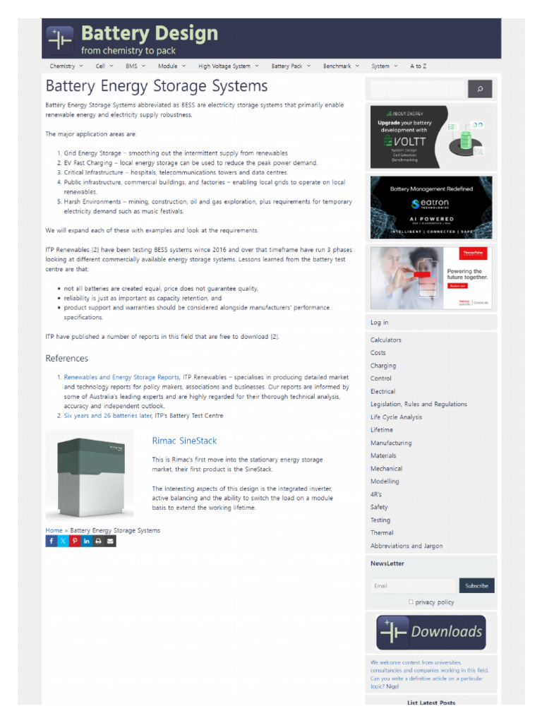Battery Energy Storage Systems | PDF