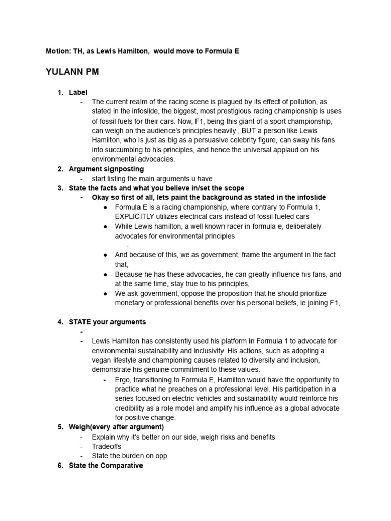 2024 - 04 - 13 Prep Paper 3 - Map R3 | PDF | Formula One | Sustainability