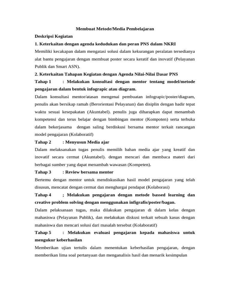 Metode Kreatif Pembelajaran PNS | PDF | Karier & Perkembangan