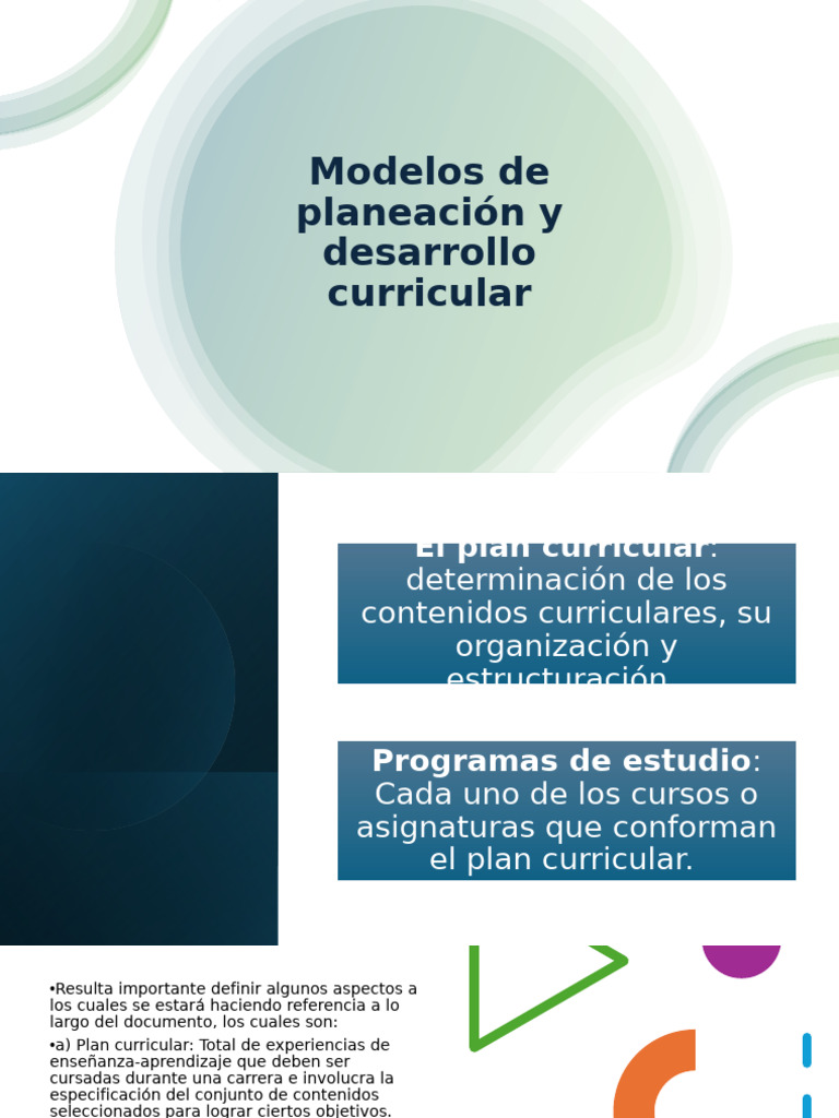 Modelos de Planeación y Diseño Curricular | PDF | Plan de estudios ...