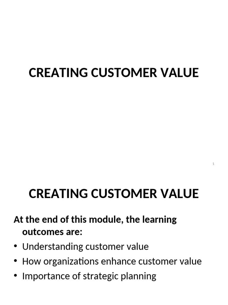 Creating Customer Value | PDF | Marketing | Employee Retention