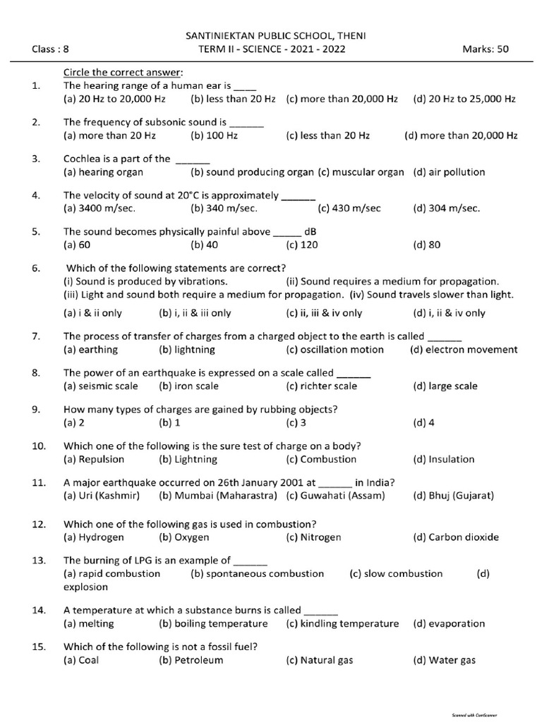 8 Science Term 2 | PDF