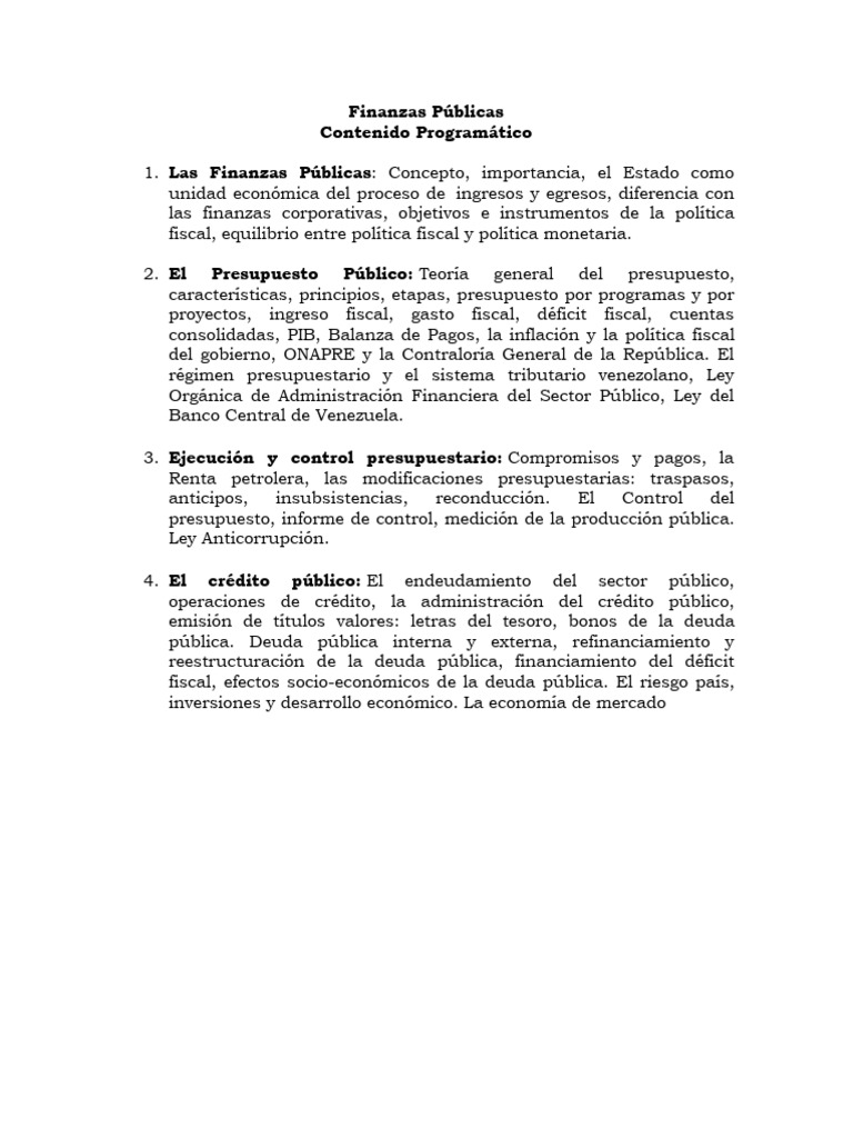 Finanzas Públicas | PDF | Finanzas y dinero
