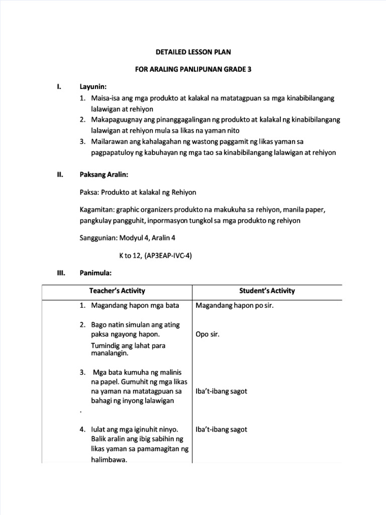 PDF Detailed Lesson Plan Aralpan Compress | PDF | Science & Mathematics