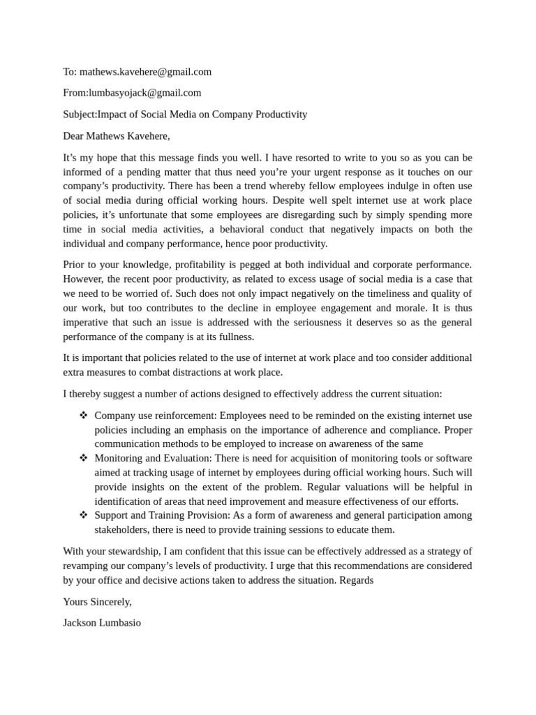 Social Media's Impact on Workplace Productivity | PDF | Social Media ...