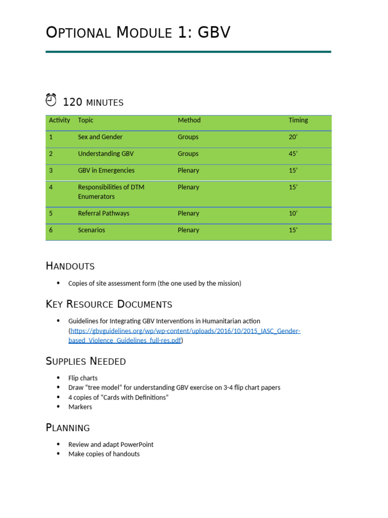 Module 6 gbv enumerator training facilitator s guide pdf risk