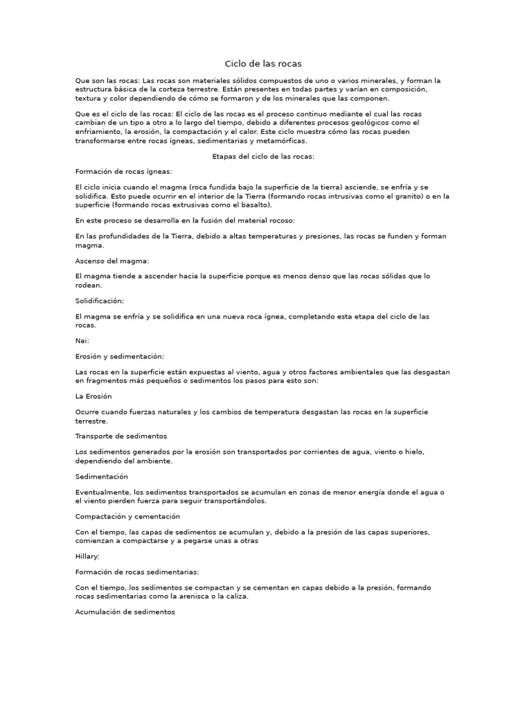 Ciclo de Las Rocas | PDF | Roca (geología) | Magma