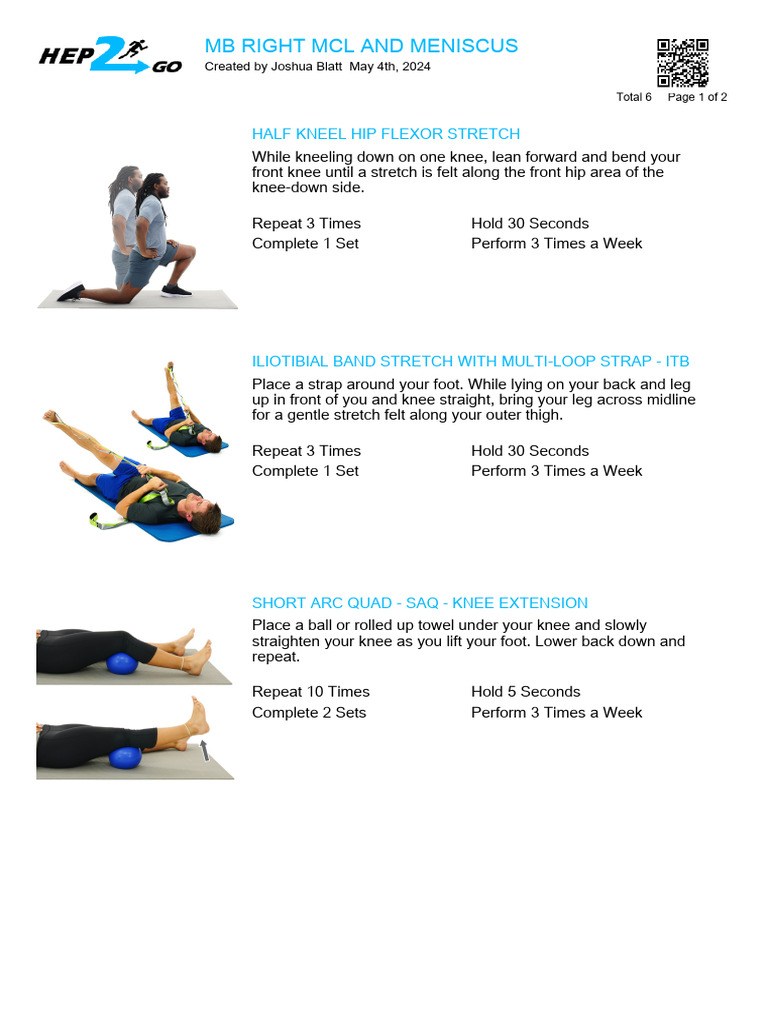 Knee Rehab Exercises Program | PDF | Knee | Anatomical Terms Of Motion