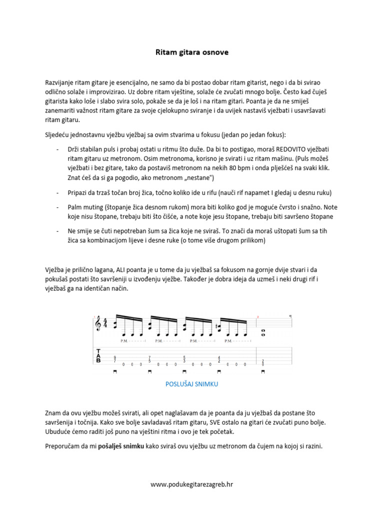 Ritam Gitara Osnove | PDF