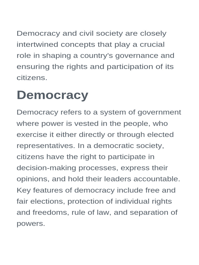 Civil Society's Role in Democracy | PDF | Civil Society | Democracy