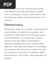 Relationship Between Democracy & Civil Society