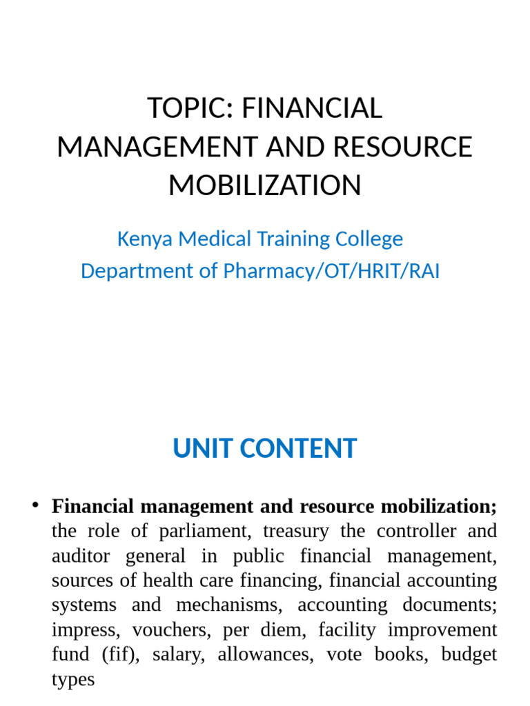 Financial Management in Healthcare Systems | PDF | Taxes | Budget