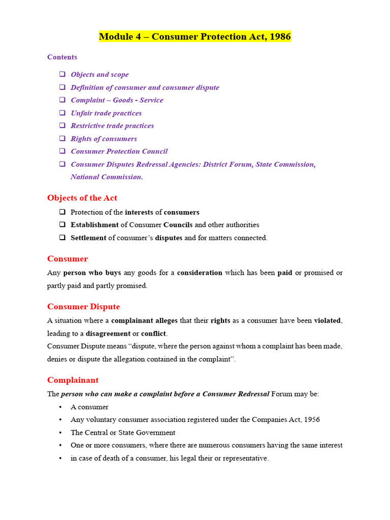 Understanding Complainants in Consumer Law | PDF | Consumer Protection ...