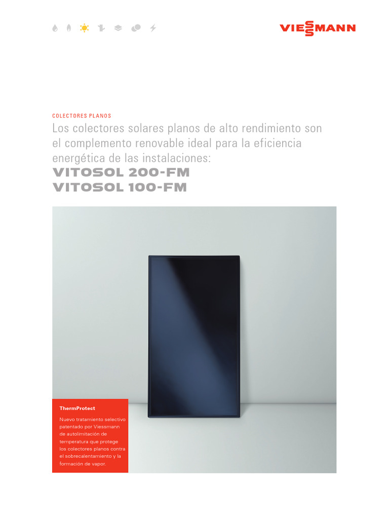 Colectores Solares Vitosol 200-FM y 100-FM | PDF | Energía solar ...