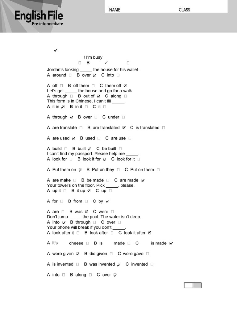 2024.10.27 EF4e Preint Quicktest 10 | PDF | Linguistics