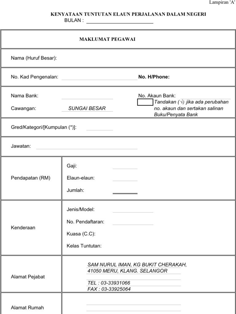 Borang Claim Kosong | PDF