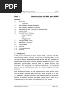 Unit 1 Introduction To WML and WAP: Structure