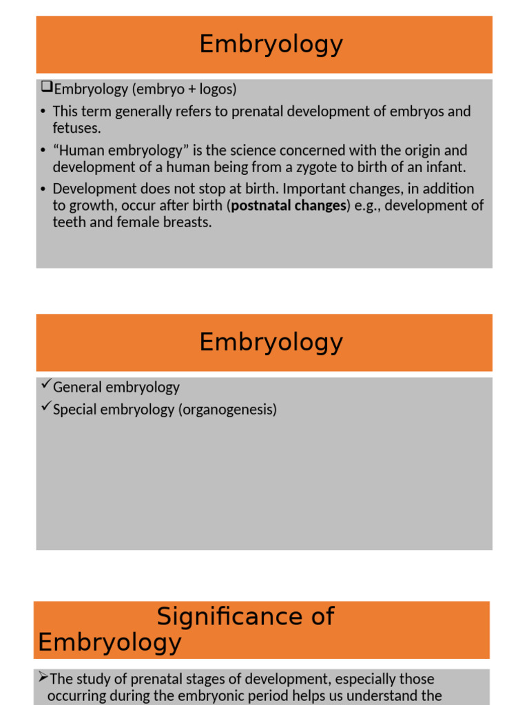 Overview of Human Embryology | PDF | Embryo | Prenatal Development