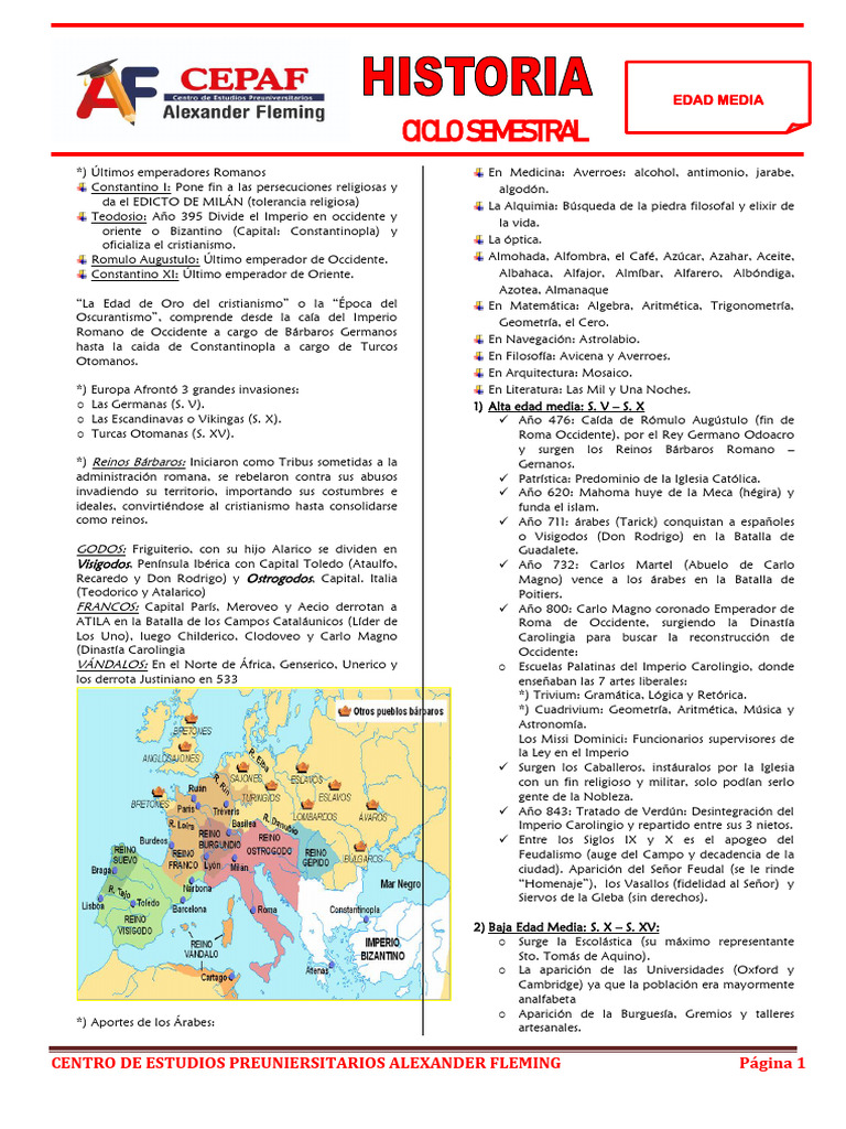 Historia de la Edad Media: Resumen y Claves | PDF | Edades medias ...