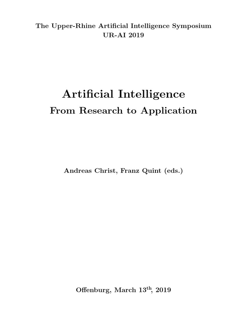 Artificial Intelligence: From Research To Application | PDF ...