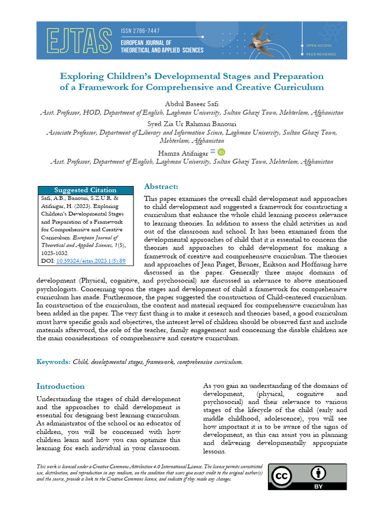 Major Domains of Child Development | PDF | Child Development | Curriculum